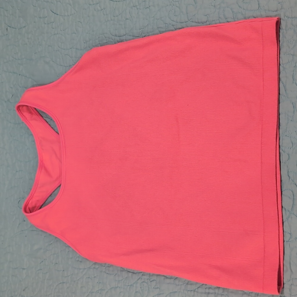 NWOT All in Motion Sports Tank Built in Bra Cropped Coral 4X
